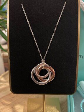 Tiffany & Co. Silver 1837 Rubedo‎ Interlocking Circles Necklace